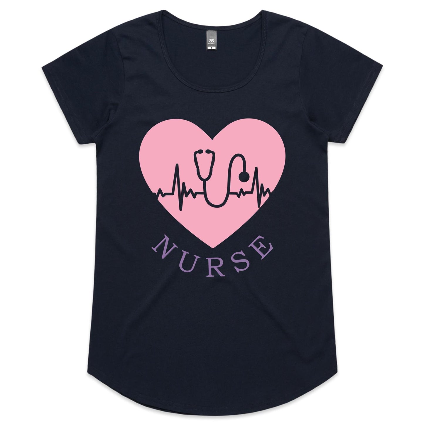 Scoop Neck T-Shirt - Nurse Heart