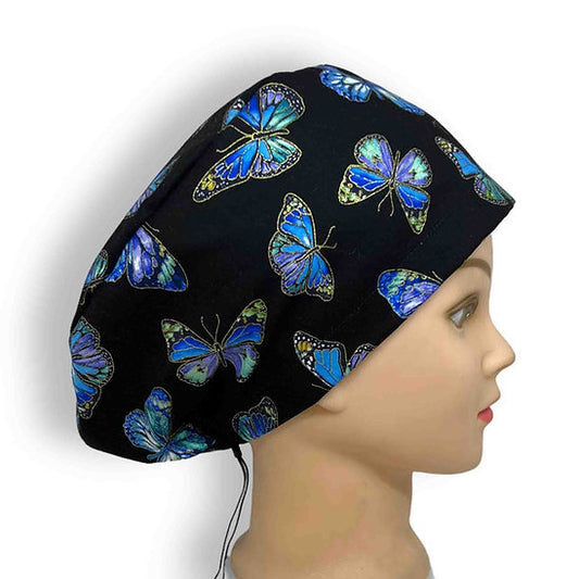 Blue Butterfly Scrub Cap