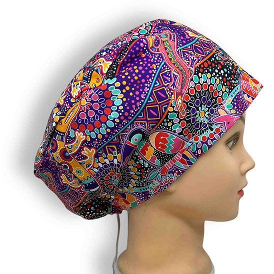 Bright Dreamtime Scrub Cap