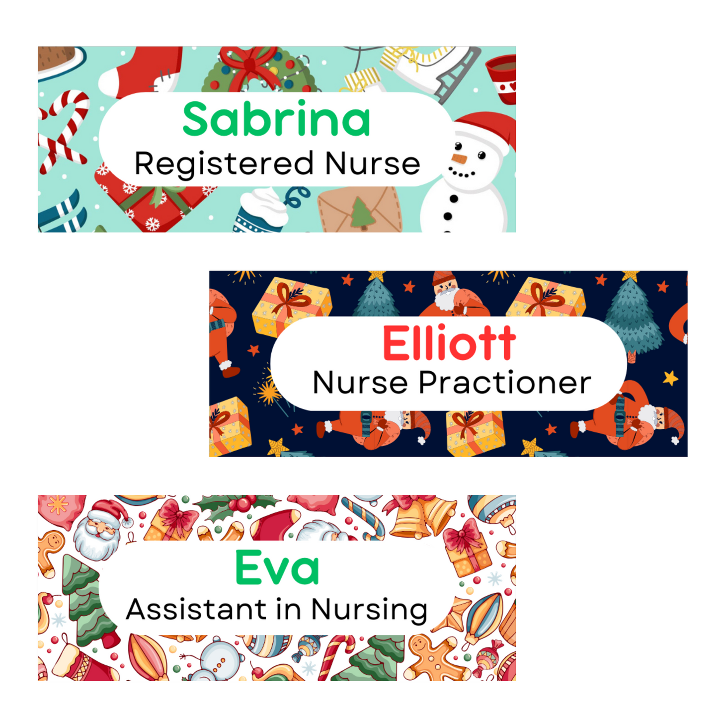 Christmas Name Badge - Rectangle