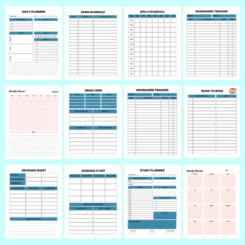 Nursing Student Planner – 140 Pages (Digital Download)