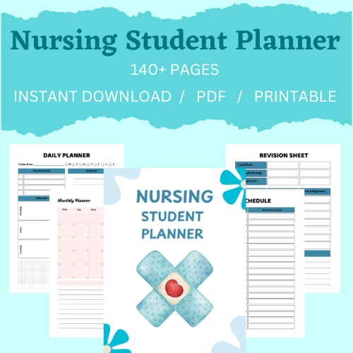 Nursing Student Planner – 140 Pages (Digital Download)