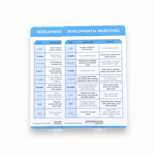 Nursing Reference Card - Developmental Milestones