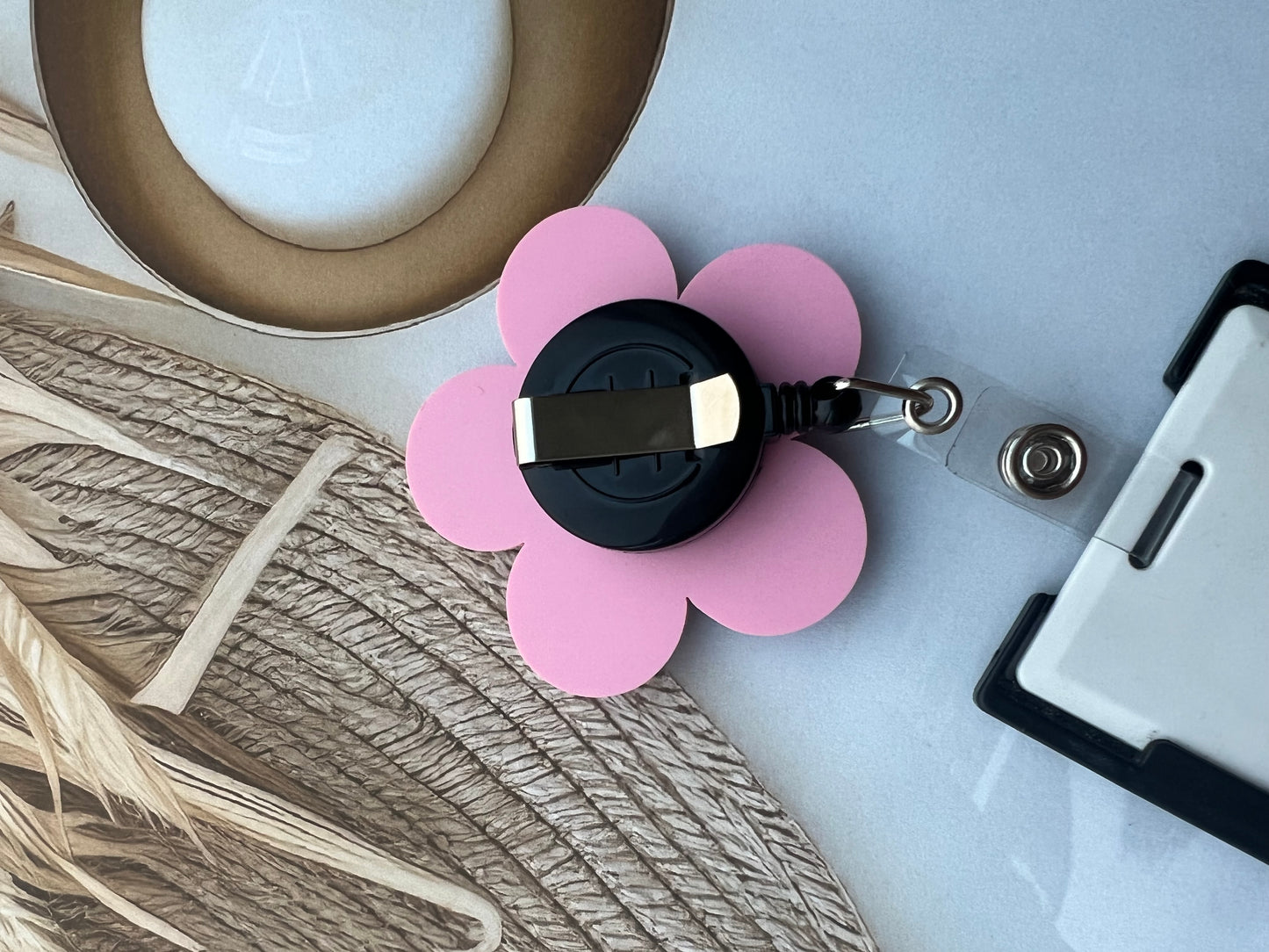 Flower Badge Reel - Personalised