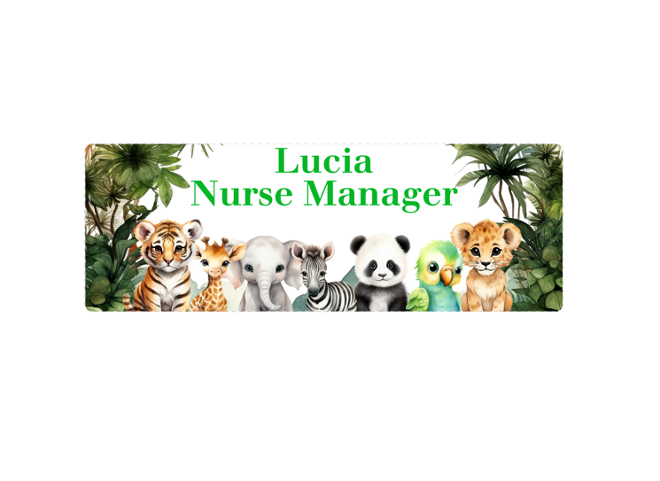 Jungle Animal Name Badge