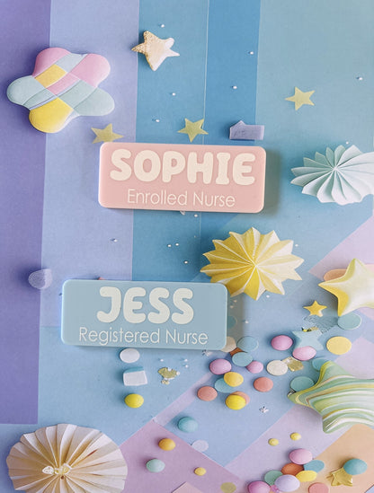 Acrylic Name Badge - Bubble Printed