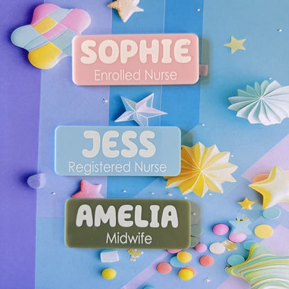 Acrylic Name Badge - Bubble Printed