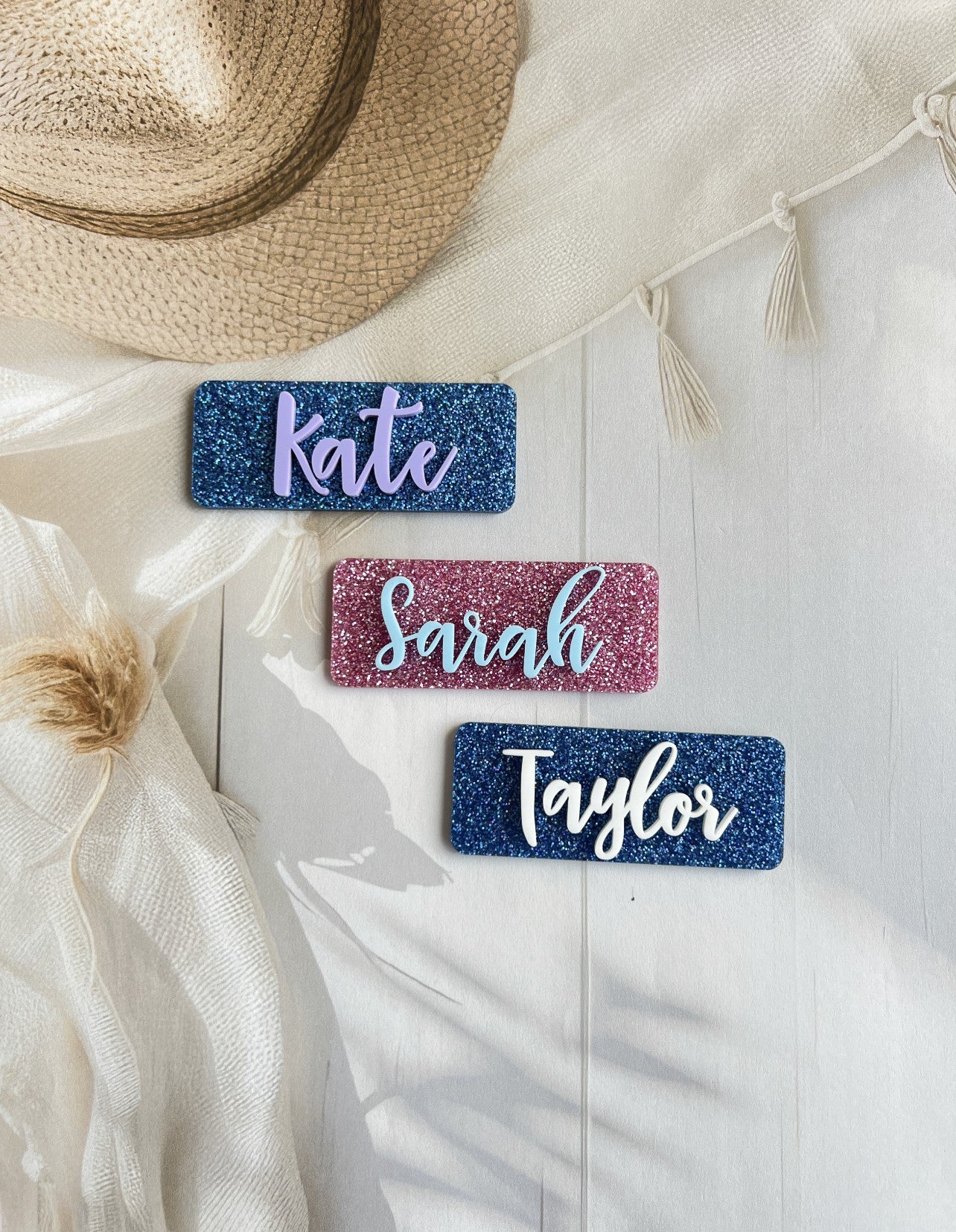 Acrylic Name Badge - Glitter