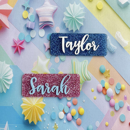 Acrylic Name Badge - Glitter