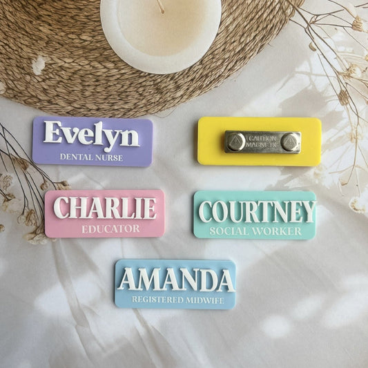 Acrylic Name Badge - Modern Rectangle