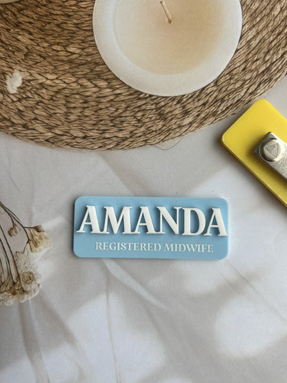 Acrylic Name Badge - Modern Rectangle