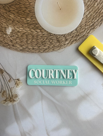 Acrylic Name Badge - Modern Rectangle