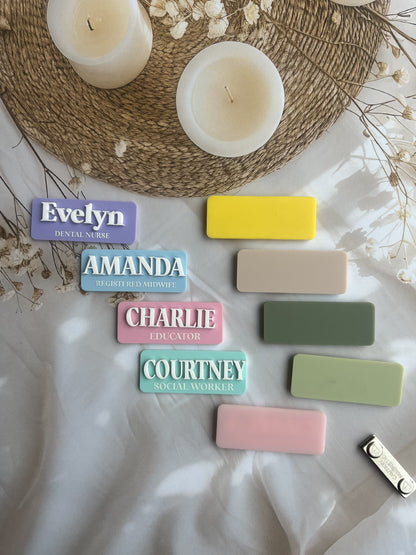 Acrylic Name Badge - Modern Rectangle