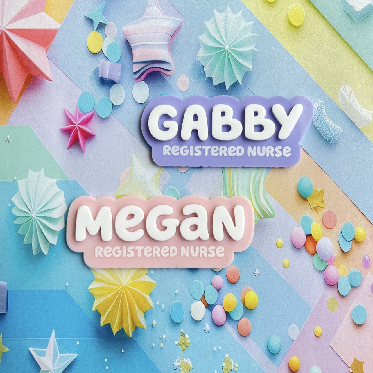 Acrylic Name Badge - Wavy