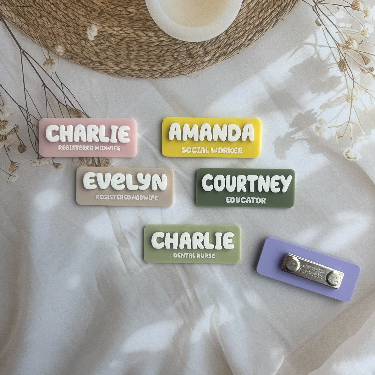 Acrylic Name Badge - Wavy Rectangle