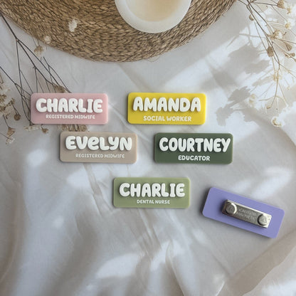 Acrylic Name Badge - Wavy Rectangle