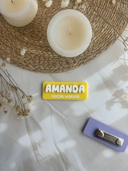 Acrylic Name Badge - Wavy Rectangle