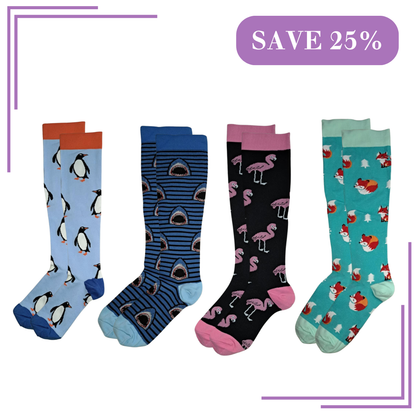 Fun Compression Sock Bundle - Animal Antics