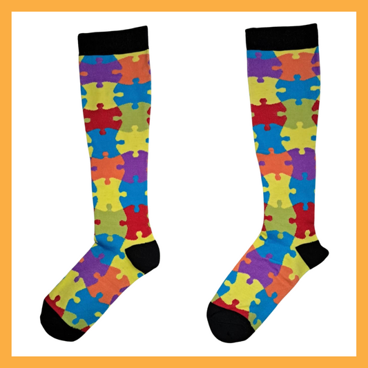 Fun Compression Socks - Puzzle