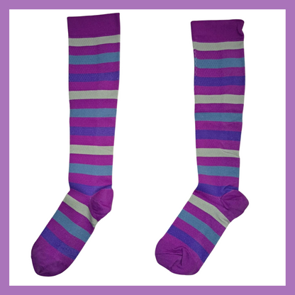 Fun Compression Socks - Purple Stripes