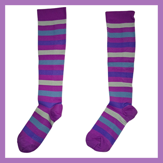 Fun Compression Socks - Purple Stripes