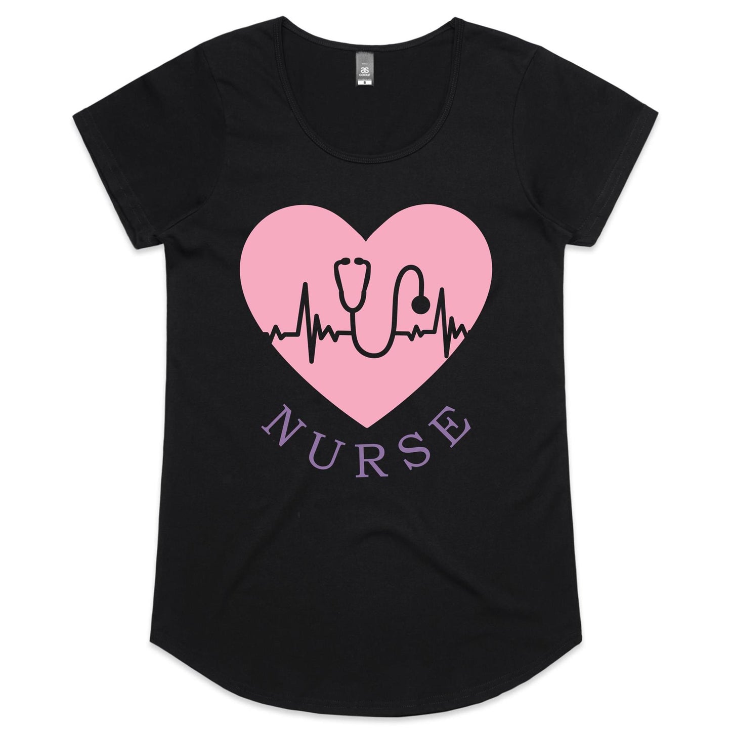 Scoop Neck T-Shirt - Nurse Heart