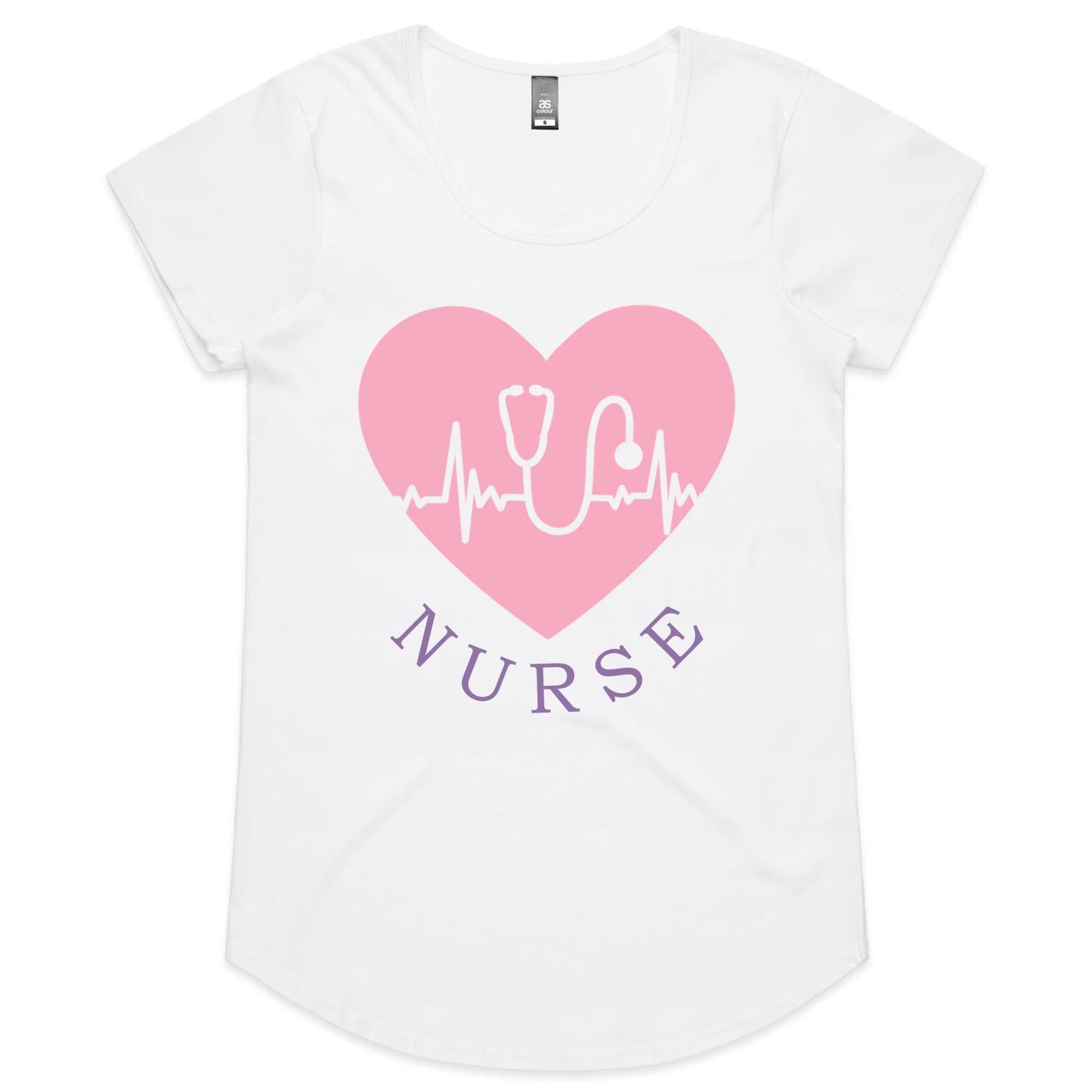 Scoop Neck T-Shirt - Nurse Heart