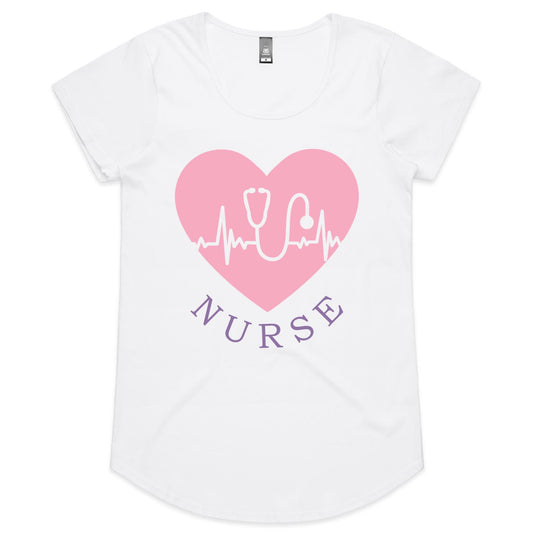 Scoop Neck T-Shirt - Nurse Heart