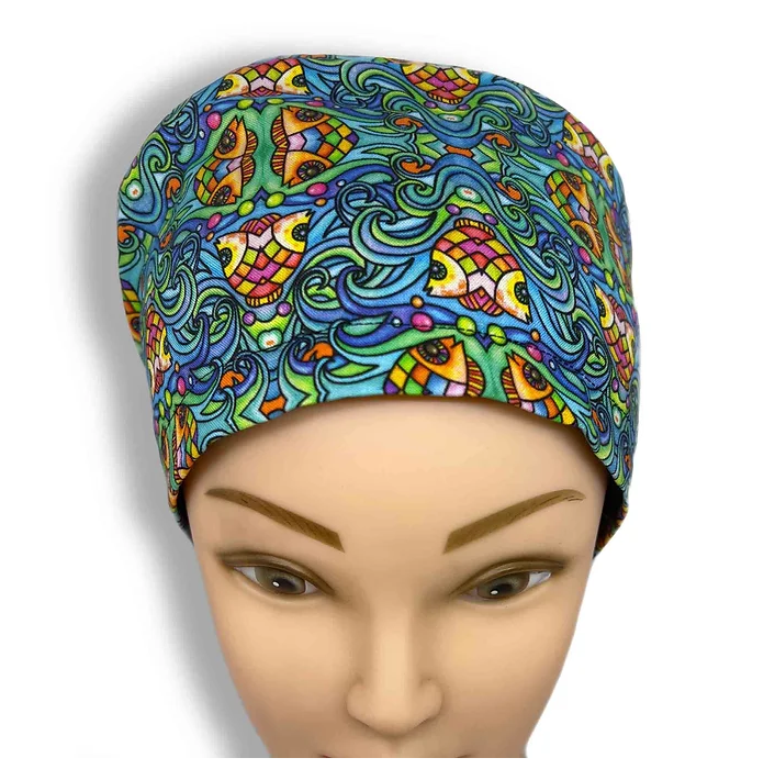 Crazy Fish Scrub Cap