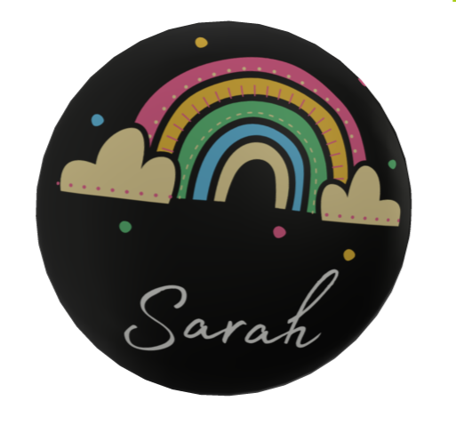 Dark Rainbow Name Badge