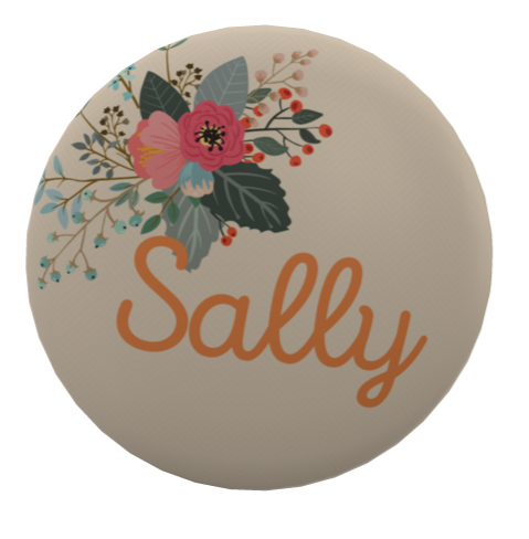 Floral Orange Name Badge