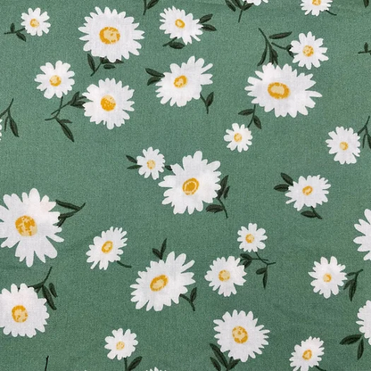 Green Daisy Scrub Cap