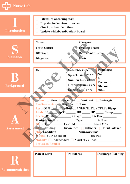 ISBAR Handover Template