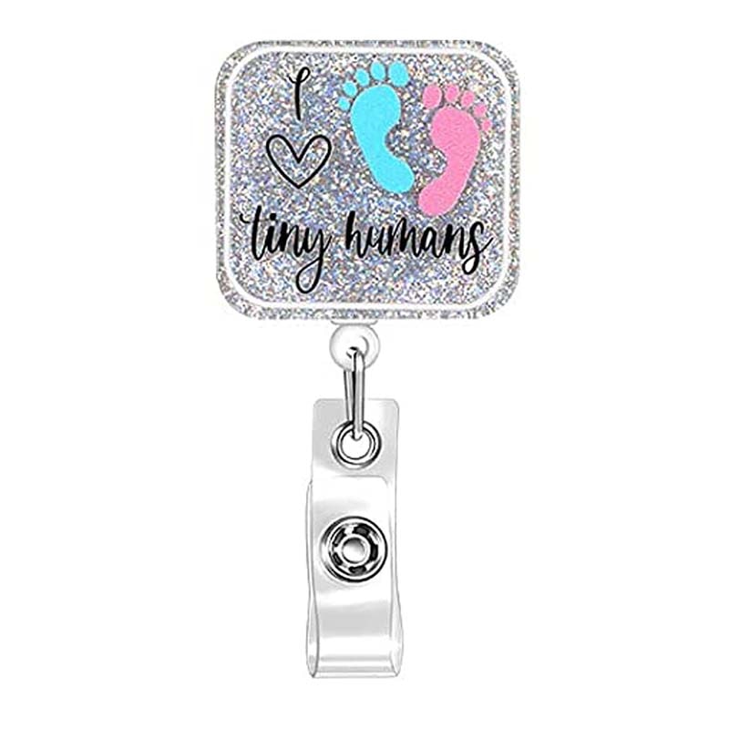 I Love Tiny Humans Glitter Badge Reel