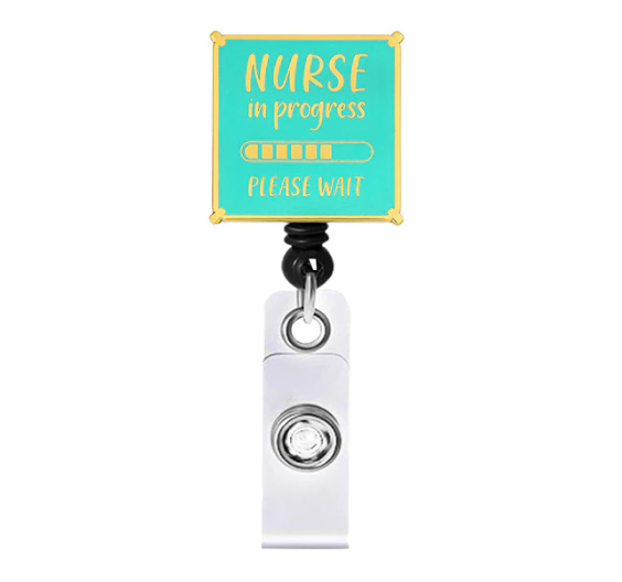 Nurse In Progress Gold Badge Reel