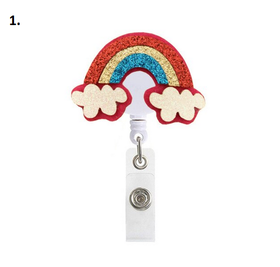 Rainbow Glitter Badge Reel – Nurse Life